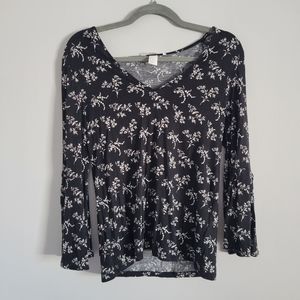 H&M Floral V-Neck Top